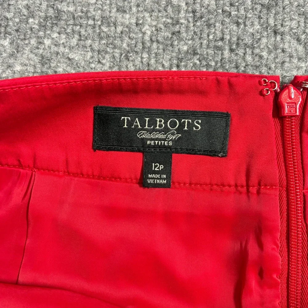 Talbots Pencil Skirt Womens‎ 12P Red Petite Cotton Blend Career Office